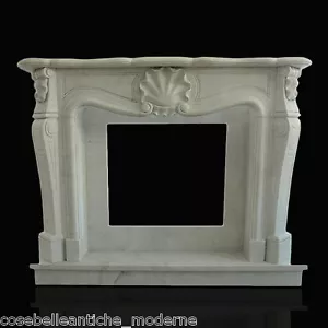 Cheminée Marbre Blanc Carrara Style Luigi XV Classic Stone White Marble Cheminée - Bild 1 von 1