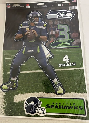 Hoja de calcomanías multiusos de los Seattle Seahawks #3 Russell Wilson NFL de 17 "x 12" (3) Foto 1 de 2