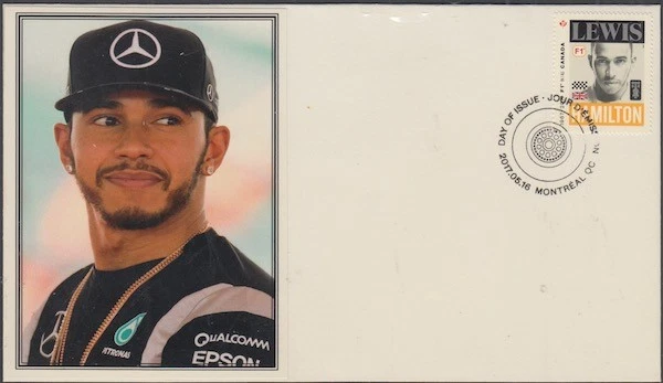 CANADA # 2997.10, FORMULA 1 LEWIS HAMILTON  POSTAGE STAMP on SUPERB ENVELOPE #10 - Image 1 of 1