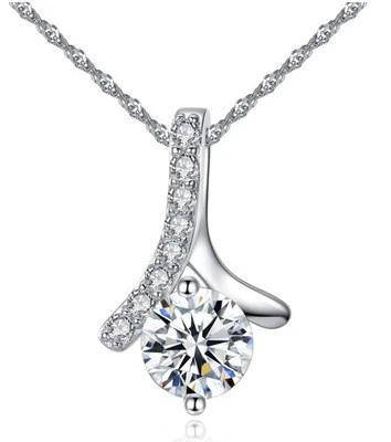 Collar Chapado en Plata Cadena Cristal Amatista Amor Púrpura Colgante RegaloS3 Foto 1 de 4