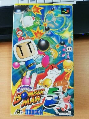 Hudson 1997 SUPER BOMBER MAN 5 Nintendo Super Famicom SNES Used Retro from Japan - Image 1 of 4