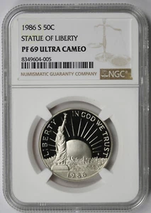 1986-S Statue of Liberty Modern Commemorative 50C Proof PF 69 Ultra Cameo NGC - Picture 1 of 4