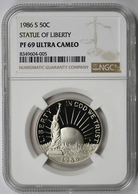 1986-S Statue of Liberty Modern Commemorative 50C Proof PF 69 Ultra Cameo NGC - Image 1 of 4