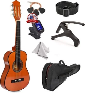 Guitarra De Mano Izquierda Acústica Para Ninos Afinador Mano Derecha Madera 30" NUEVO - Imagen 1 de 8