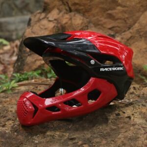 RACEWORK Bicycle Cycling Helmet Mountain Road Bike Detachable Full Face Helmet 