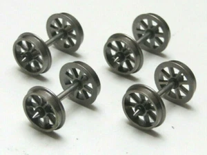 4 x Dapol spoked OO gauge metal wheelsets for wagons, spares, wheels - Foto 1 di 1