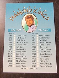 1995 Donruss Diamond Kings Baseball #DK-29 Dick Perez Checklist BUY 2 GET 1 FREE