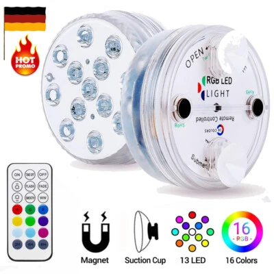 13LED Unterwasser Tauch Spot Pool Licht RGB Beleuchtung Lampe für Aquarium Teich - Bild 1 von 4