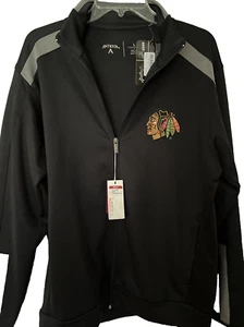 Chicago Blackhawks Antigua Large Flight Jacket #100951 Black Poly/Spandex NWT! - Picture 1 of 5
