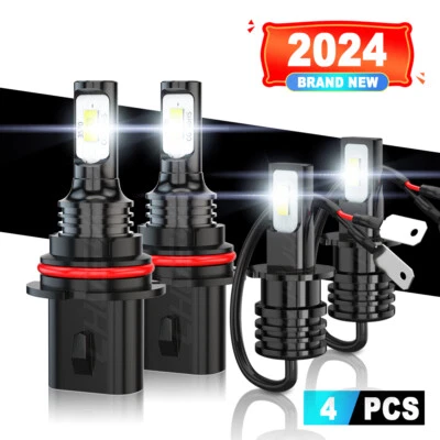 For Lexus LS400 1990-1992 6000K 4sides LED Headlight + Fog Bulbs - Image 1 of 4