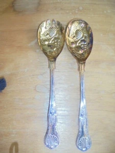 Silver plated gilded berry spoons - Picture 1 of 7