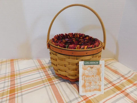 Longaberger 1996 Small Pumpkin Basket Liner Protector Cover