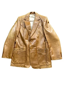 Stetson Leather Jacket Mens 40 Jacket Classic - Embroidered Vintage - Picture 1 of 10