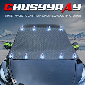 Car Windshield Snow Cover Front Magnetic Winter Ice Frost Guard Protector - Picture 1 of 12