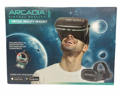 Arcadia VR  V1-0917 Virtual Reality Headset Blue Black Smart Phones Google Apple - Image 1 of 4