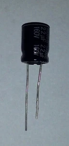 Condensador electrolítico de plomo radial Sanyo 22uF (20uF sub) 160 voltios vendedor de EE. UU. - Imagen 1 de 2
