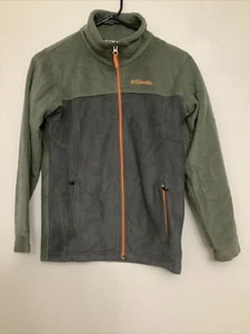 Columbia Boys Youth Medium 10/12 Green Long Sleeve Full Zip Fleece Jacket - Picture 1 of 18