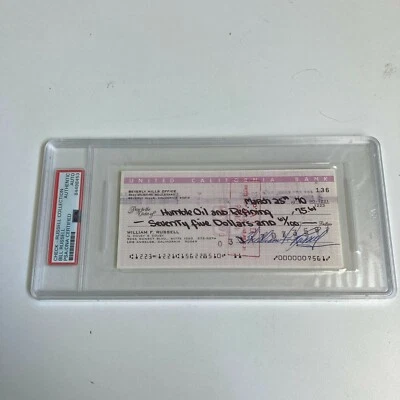Bill Russell Signed Autographed Bank Check PSA DNA Boston Celtics HOF Legend - Image 1 of 3
