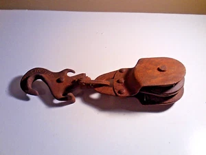 homestead Vintage Durbin Durco Iron Rope Pulley Block & Tackle A St. Louis MO - Picture 1 of 8