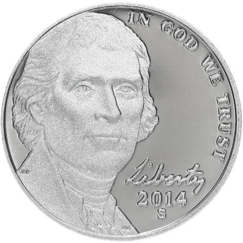 2014 S Jefferson Nickel Gem Deep Cameo Proof Coin Cover