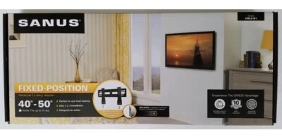 NIB SANUS 40" - 50" Fixed Position Premium TV Wall Mount 75 Lbs Model VML5-B1 - Image 1 of 4