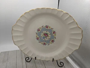 Plato Sovereign Vintage United Utilities Corp Borde Oro 22k Flor Blanca - Imagen 1 de 9