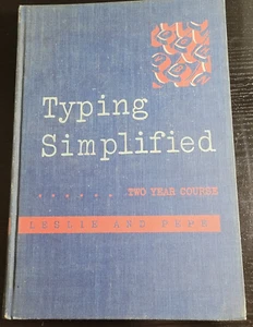 Typing Simplified Two-Year Course Louis Leslie Philip Pepe Hardcover 1952 - Imagen 1 de 14