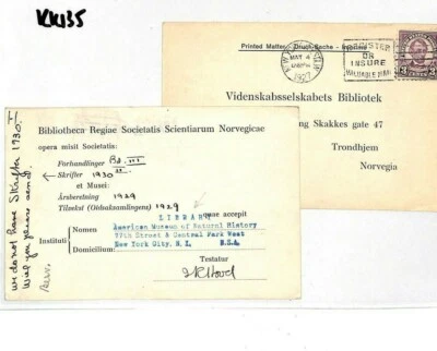 USA Matched Pair MUSEUM OF NATURAL HISTORY New York Cards{2} 1927-31 KK135 - Image 1 of 4