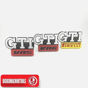 Individuelles GTI Front Emblem – 3D-gedruckt mit gebürsteten Aluminium - Bild 1 von 4