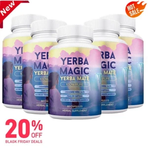 Yerba Magic Yerba Mate Capsules - Clean Energy, Brain Fog Buster And Gut He J4Y5 - Picture 1 of 15