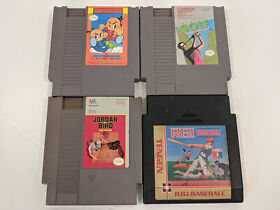NES Nintendo Games Lot of 4 - Kung Fu Heroes, Golf Pebble Beach TESTED