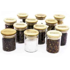 Glass Storage Jars 12x Airtight Lid Spice Herb Containers Kitchen Containers M&B - Picture 1 of 12
