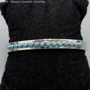 Sterling Silver Patrick Yazzie Turquoise Cuff Bracelet - 22.26 Grams