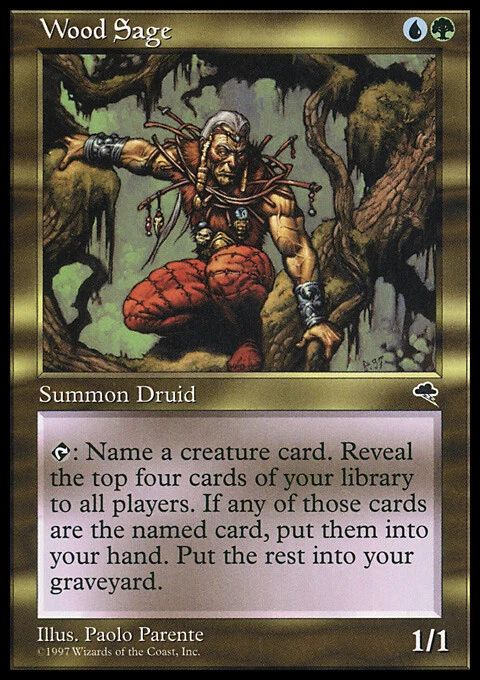 Magic the Gathering MTG Wood Sage (275) Tempest   LP - Image 1 of 1