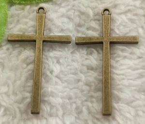 Free Ship 128 pcs bronze plated cross charms pendant 43x25mm B5030 - Picture 1 of 4