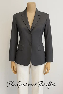 Blazer Vintage Años 90 Amanda Smith Petite Sencillo Talla 2 Gris Talla 2P Foto 1 de 4