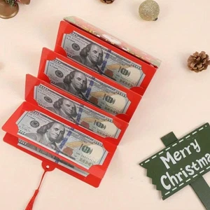 Folding Christmas Money or Card Holder w/ 10 Slots Surprise Gift Cash Holder New - Picture 1 of 14