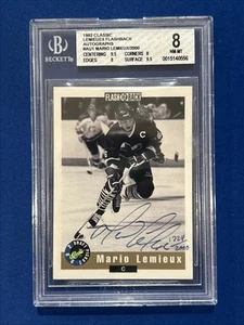 1992 Classic Flashback #AU1 Mario Lemieux Auto Hand-Numbered /2000 BGS 8 - Picture 1 of 2