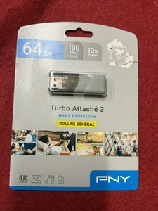 Unità Flash USB 3.0 PNY 64GB Turbo Attaché 3 Nuovo Sigillato NUOVISSIMA - Foto 1 di 1