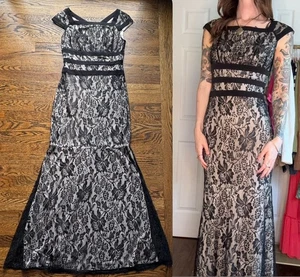 Vintage Abendkleid Melrose schwarz Spitze 4 - Bild 1 von 17