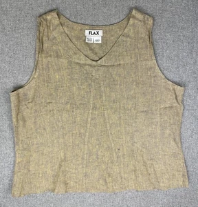 Flax Linen Sleeveless Tank Top Womens Size Large - Picture 1 of 13
