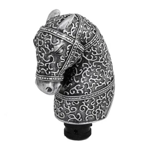 Silver Gray Aluminum Horse Head Style Gear Shift Knob Cover for Automobile Car - Picture 1 of 4
