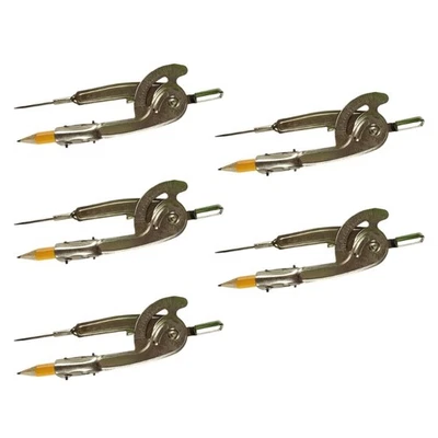 5Pcs Professional Iron Compasses with Double Side Scale Geometric Drawing Tool - Image 1 of 4