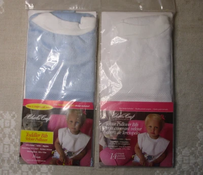 Lot of 2 - Charles Craft Velour Pullover Bib, 14 count Aida, one blue /one white - Image 1 of 4