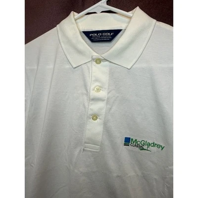 Polo Golf Ralph Lauren Branco Clássico Camisa Polo Masculina Média Nova Sem etiquetas McGladrey - Imagem 1 de 4