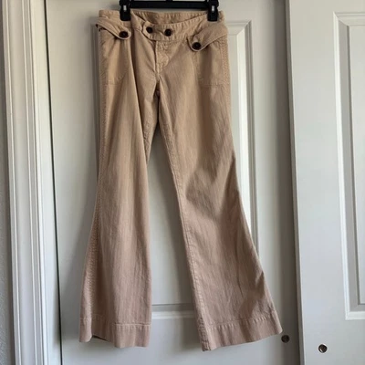 Citizens of Humanity Women’s Beige Straight Leg Low Waist Pants Sz 30 90s Y2K  - Image 1 of 4