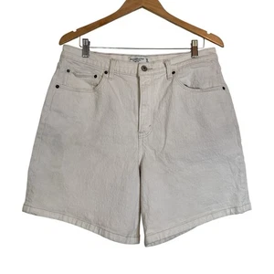 Abercrombie & Fitch donna vita alta il 7" papà denim corto taglia 14 bianco sporco - Foto 1 di 7