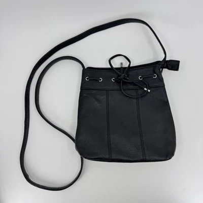 Bolso Bandolera Pequeño Rolfs Para Mujer Cuero Genuino Negro Y2K Vibraciones Foto 1 de 4