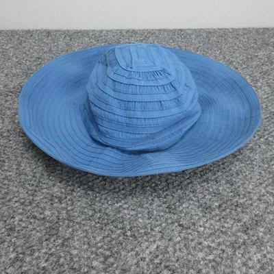 Betmar New York Hat Sun Floppy Womens Blue Wide Brim Ribbon Braid Cotton Blend - Image 1 of 4