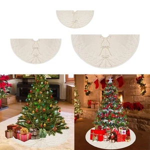 Knitted Christmas Tree Skirt Party Decorations Decorative Soft and Comfortable - Picture 1 of 21
